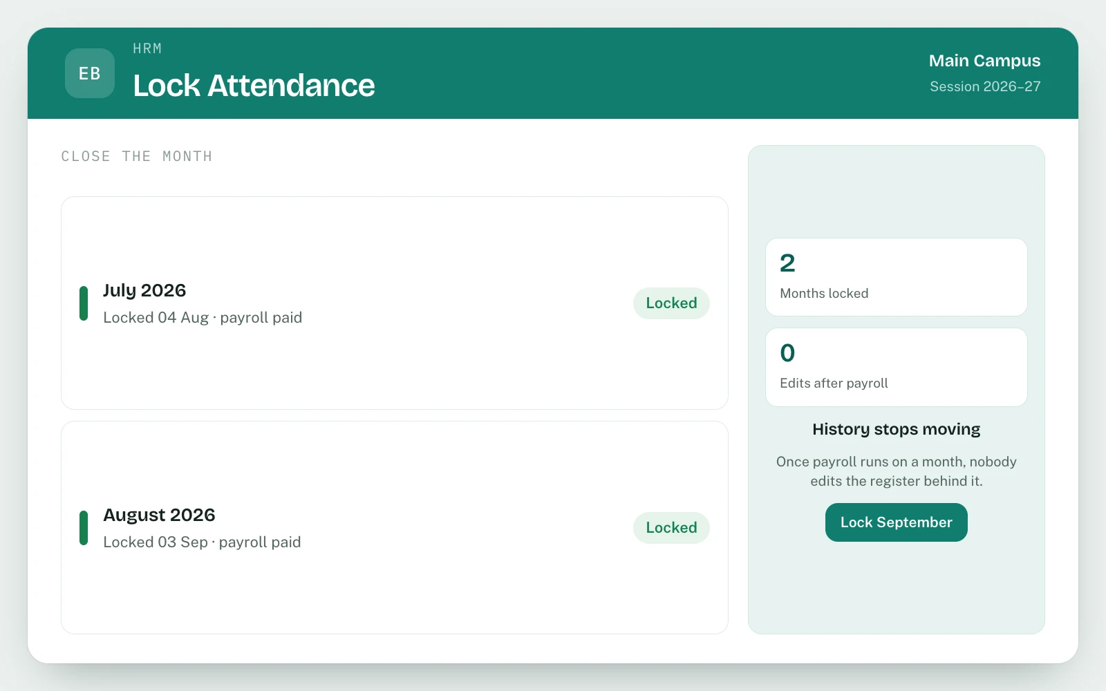 Employee Attendance in EDUBase (2 of 2)