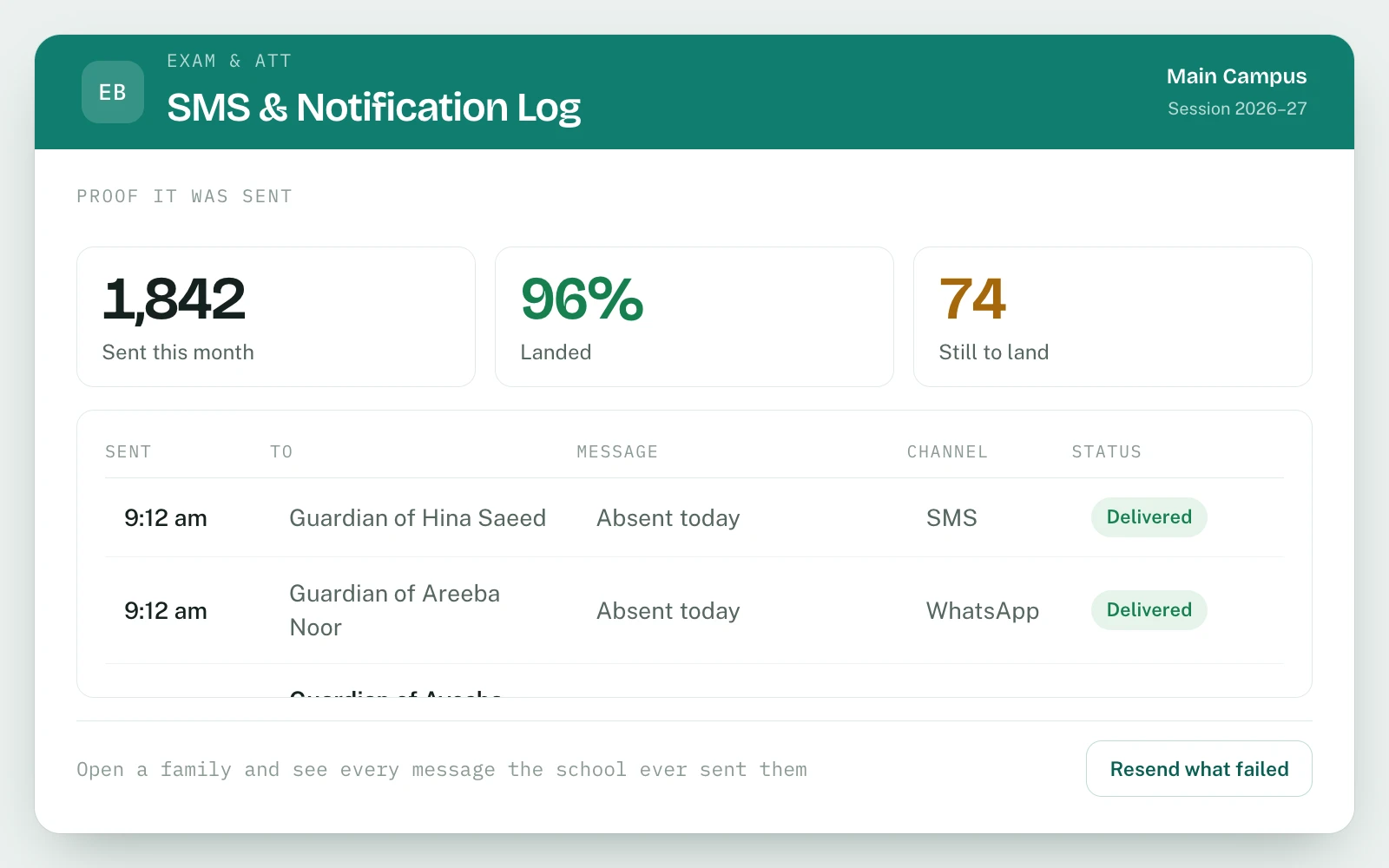 Communication Center (Messages) in EDUBase (3 of 3)
