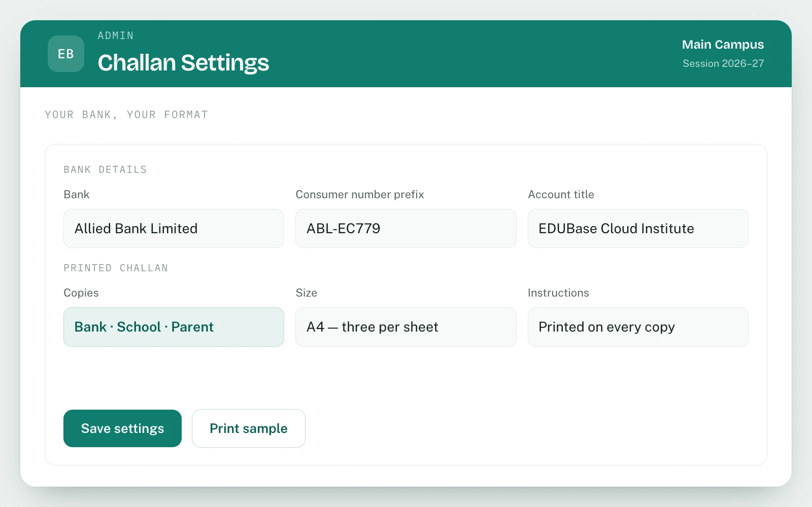 Bank Fee Collection in EDUBase (1 of 2)