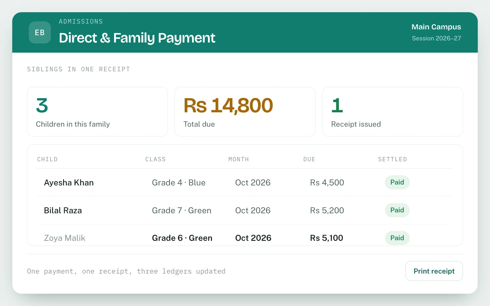 Fee Management & Challans in EDUBase (4 of 5)