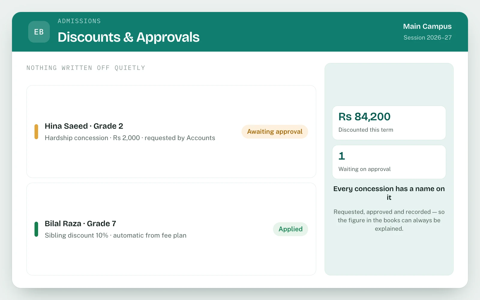 Fee Management & Challans in EDUBase (5 of 5)