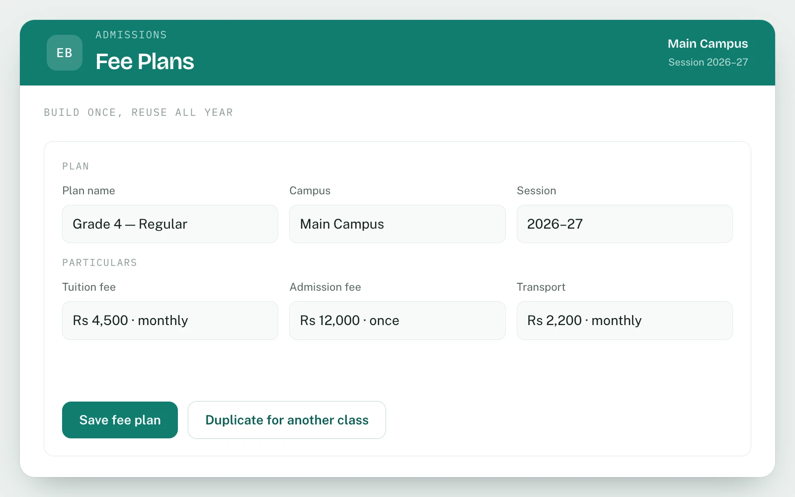 Fee Management & Challans in EDUBase (3 of 5)