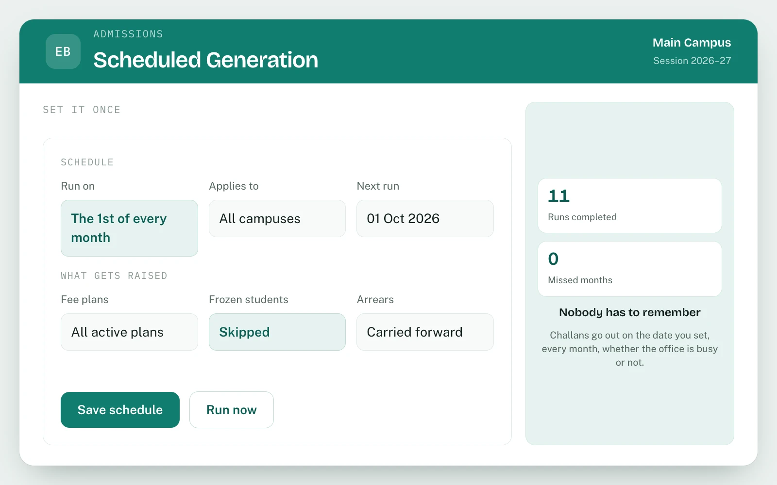 Fee Automation in EDUBase (1 of 3)