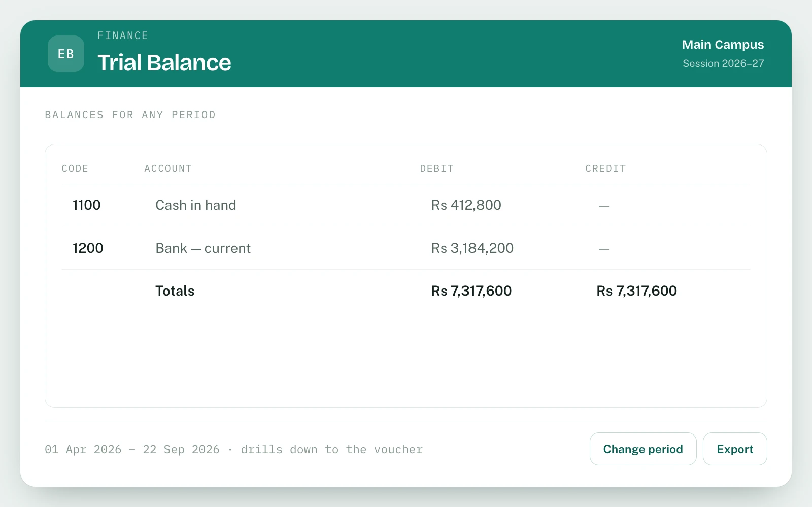 Finance & Accounting in EDUBase (3 of 6)