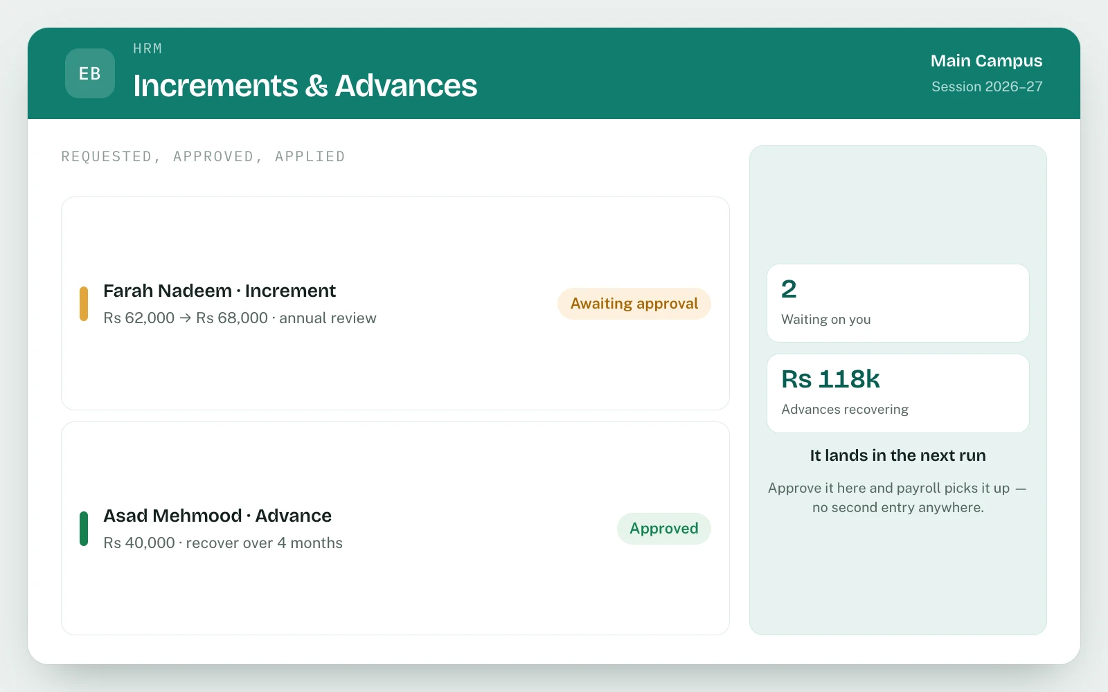 Payroll & Salaries in EDUBase (3 of 4)