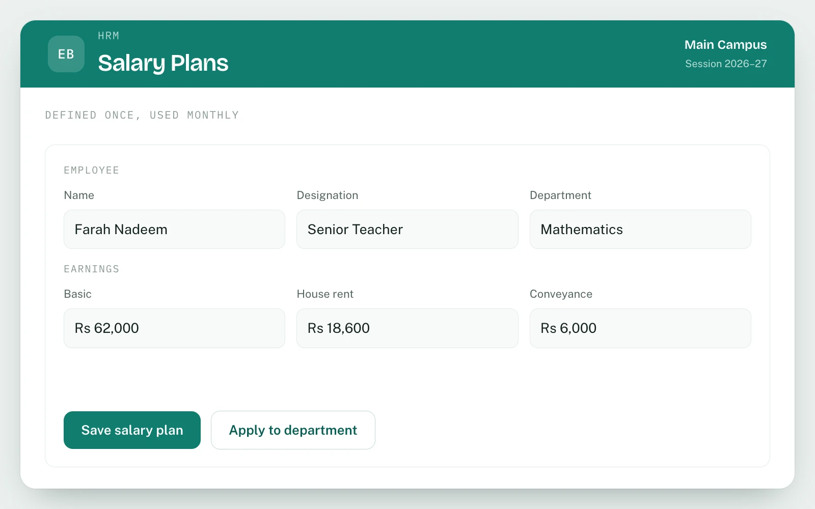 Payroll & Salaries in EDUBase (2 of 4)