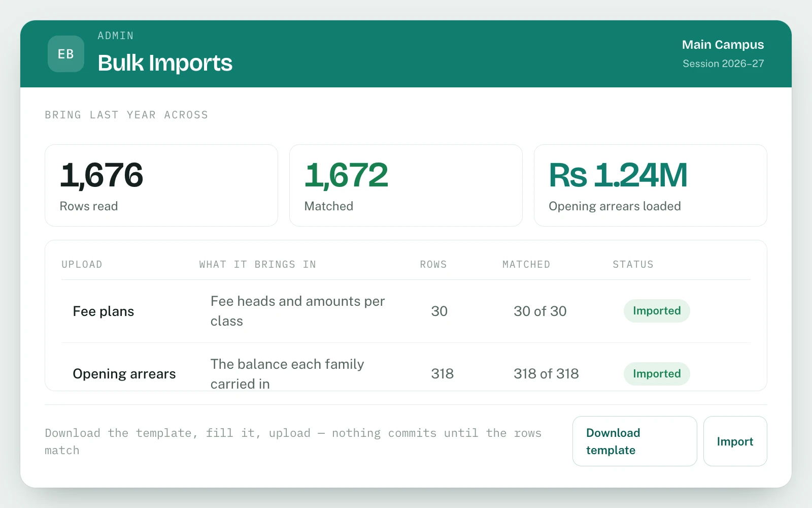 Bulk Data Import & Onboarding Tools in EDUBase (2 of 3)